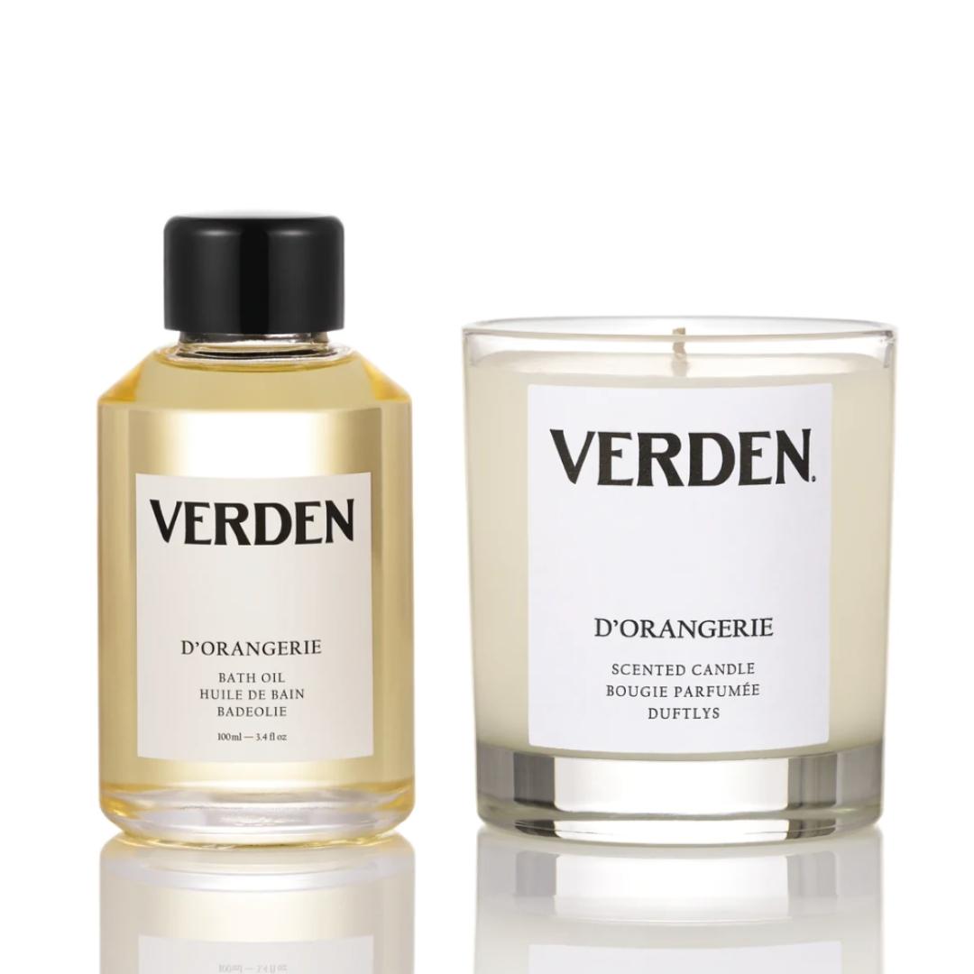 Verden D'Orangerie Candle and Bath Oil Set, All Natural Fragrance