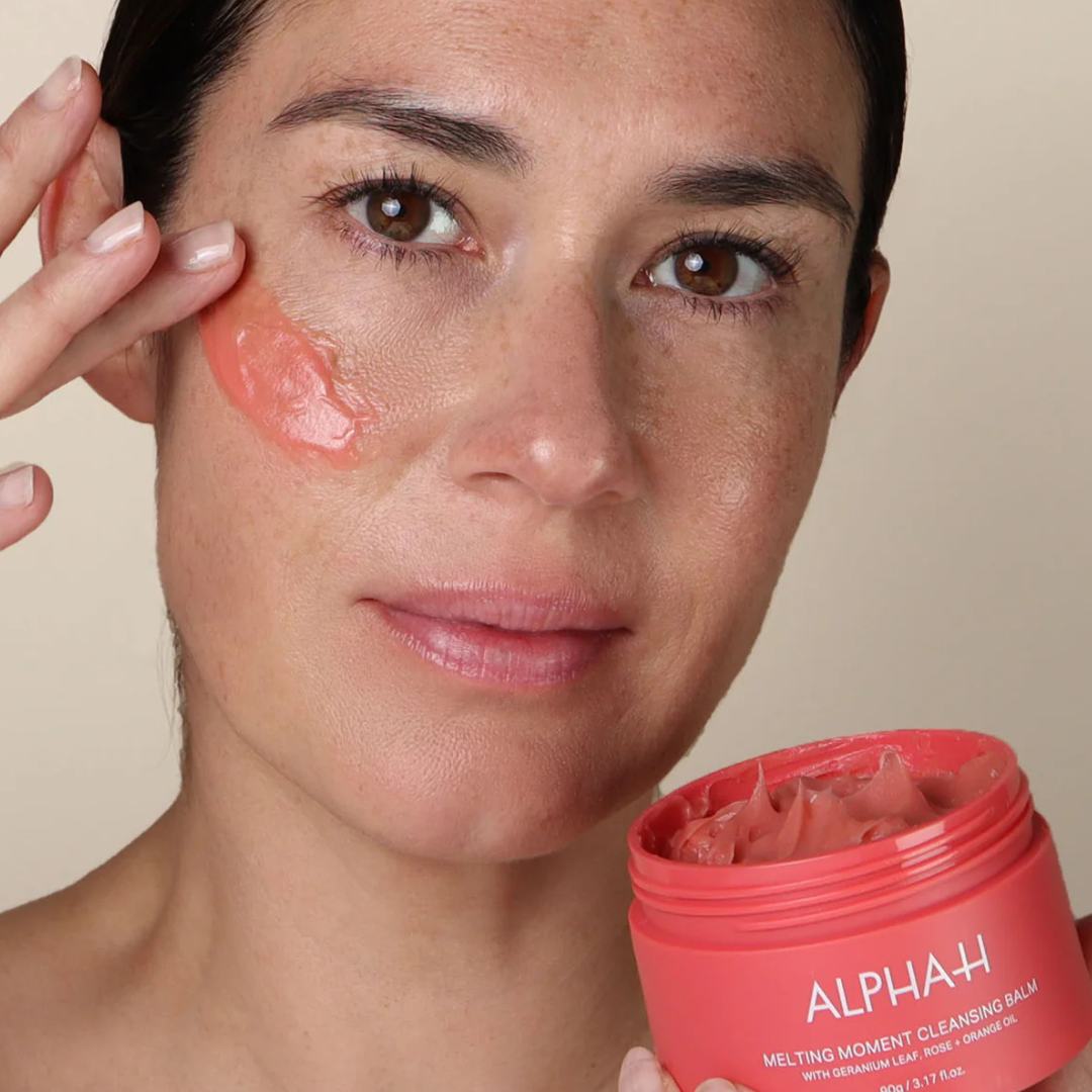 Alpha-H Melting Moment Cleansing Balm with Geranium Leaf, Rose + Orange Oil, 90g