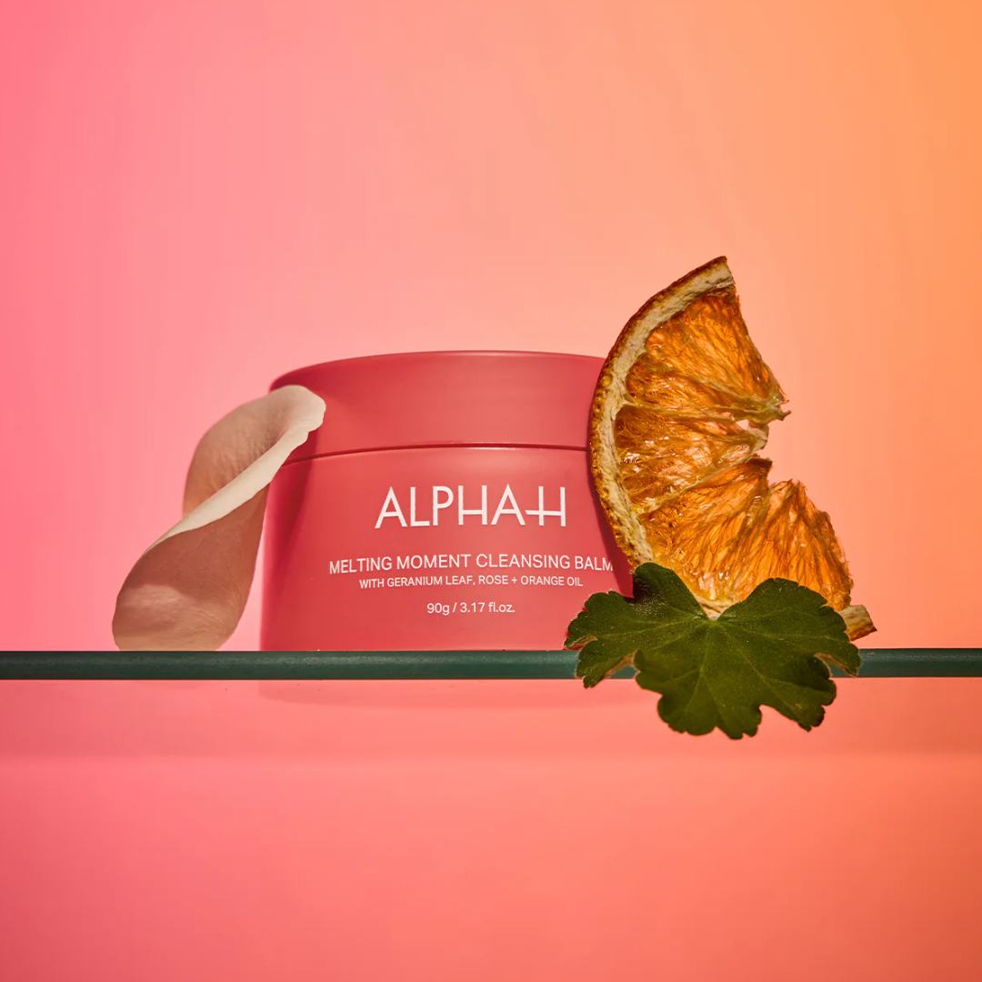 Alpha-H Melting Moment Cleansing Balm with Geranium Leaf, Rose + Orange Oil, 90g