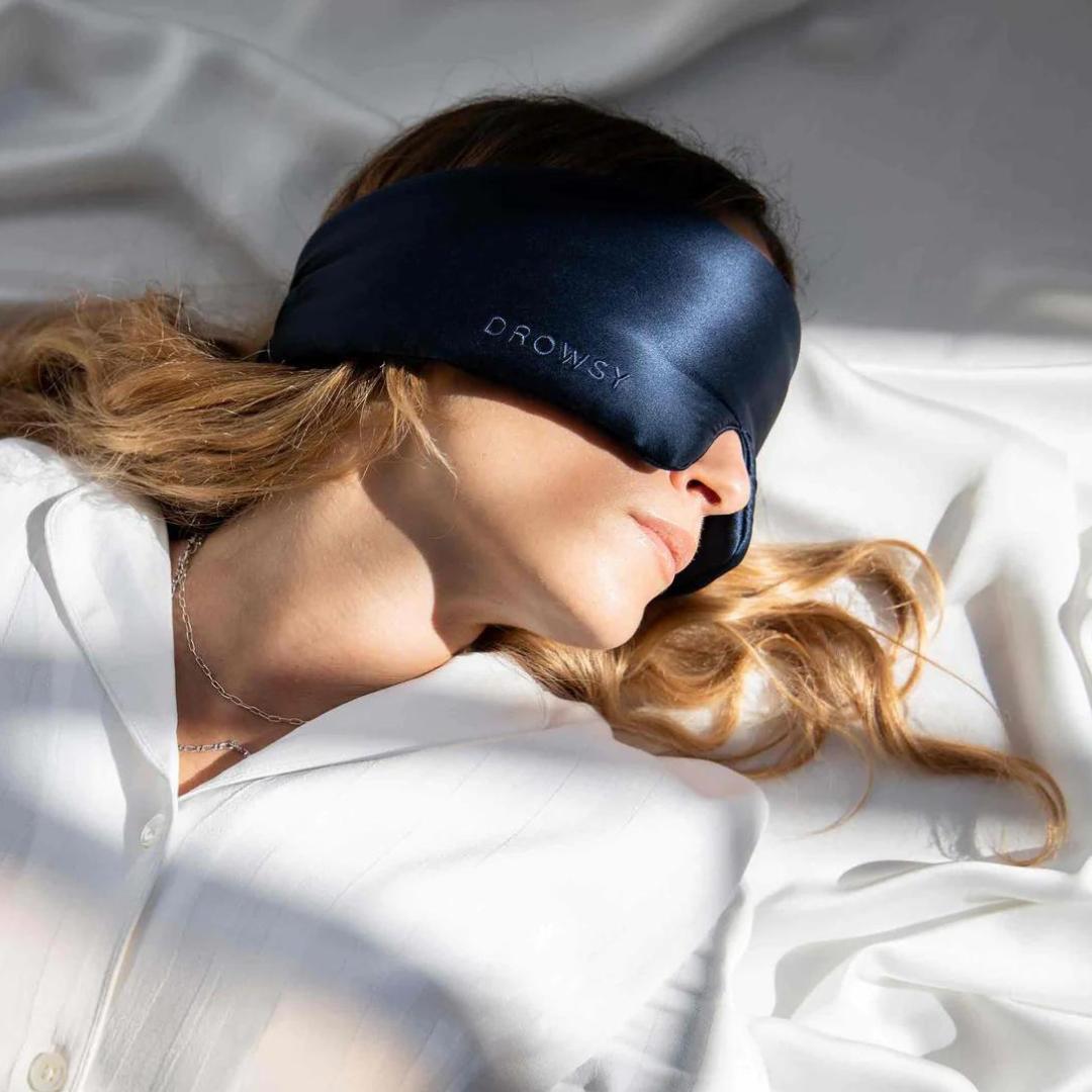 Sleepy Silk  Adjustable Silk Eye Mask / Silk Sleep Mask - Sky Blue
