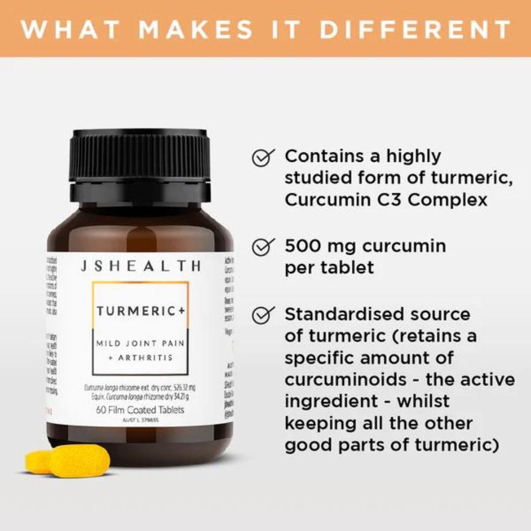 JSHealth Curcumin Turmeric+ for Joint Pain, 60 Tablets